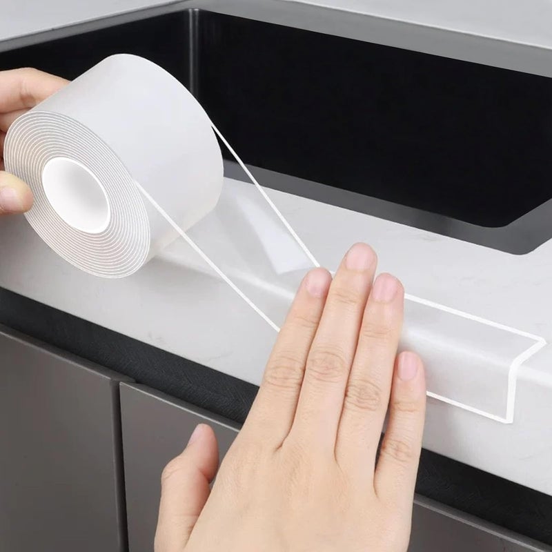 CHENYA 1.57 in x 9.84 FT,Clear Edge Protector Strip Sharp Edge Wrap Cover Tape,Self Adhesive Protective Bumper Guards for Cabinet Door Desk Glass Table Bed Furniture, Kitchen Countertop, Waterproof - Image 1